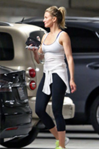 Cameron Diaz going to the gym