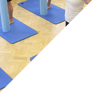 Foam rollers being used by class members